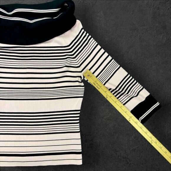 CYRUS Off The Shoulder Sweater Womens L Pink Black Trim Business Casual Pullover - Picture 10 of 13